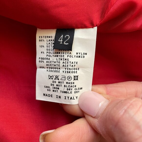 Etro Milano Suit Womens 42 Italy Brown Blue Wool Silk Brocade Handkerchief Skirt - Picture 8 of 14